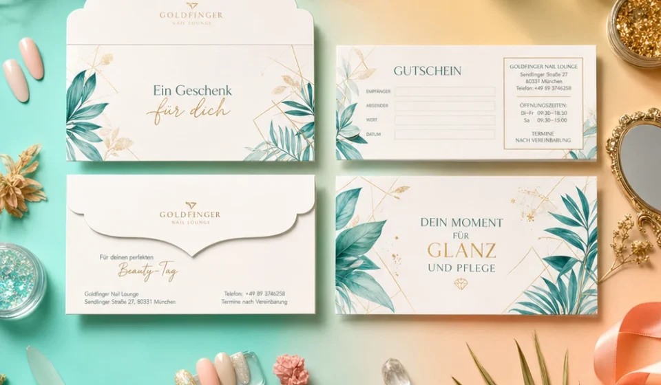 Gutscheine für Nagelstudio drucken - In gift certificate nails tại Đức