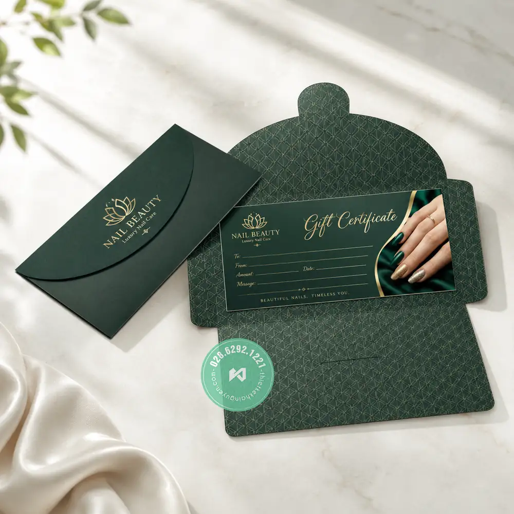 Top 30+ Mẫu Voucher Tiệm Nails Đẹp Giúp Tăng Doanh Thu 18 Combo gift voucher kèm nắp bao thư hình cầu