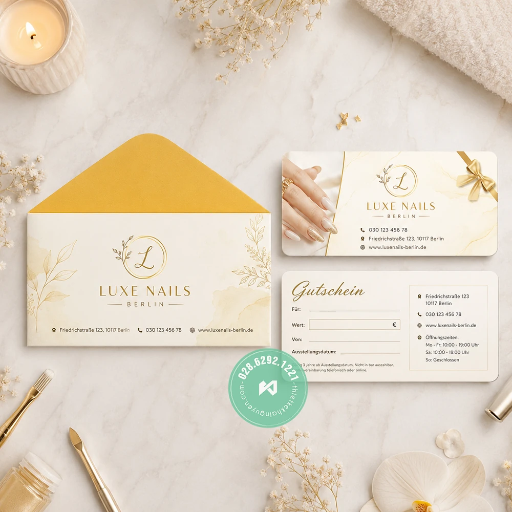 Gutscheine für Nagelstudio drucken – Günstig aus Vietnam bestellen 6 Strahlendes Gelb & Creme - Gift Certificate