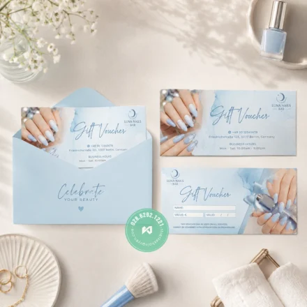 Custom Gift Voucher Printing for Vietnamese Nail Salons – International Shipping gift certificate nail salon Vietnamese