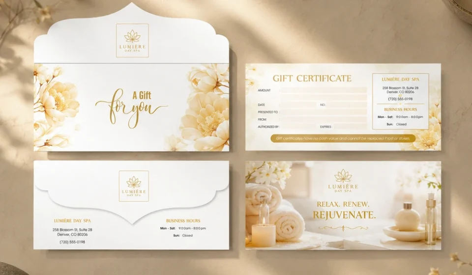 In Gift Voucher Spa TPHCM - Sang Trọng, Thiết Kế Riêng Theo Thương Hiệu