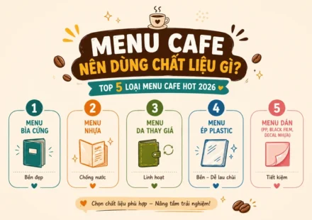 In menu quán cafe nên dùng chất liệu gì