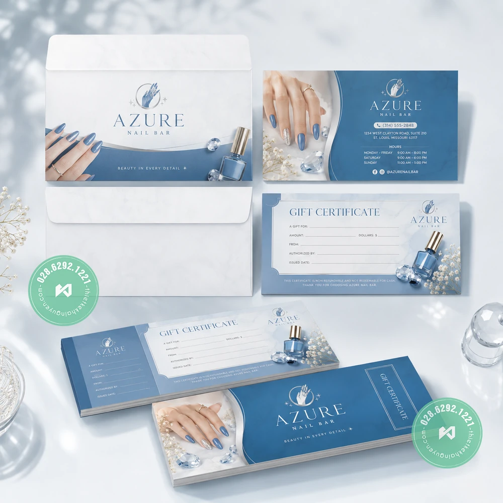 Custom Gift Voucher Printing for Vietnamese Nail Salons – International Shipping 1 Custom Gift Voucher Printing for Vietnamese Nail Salons