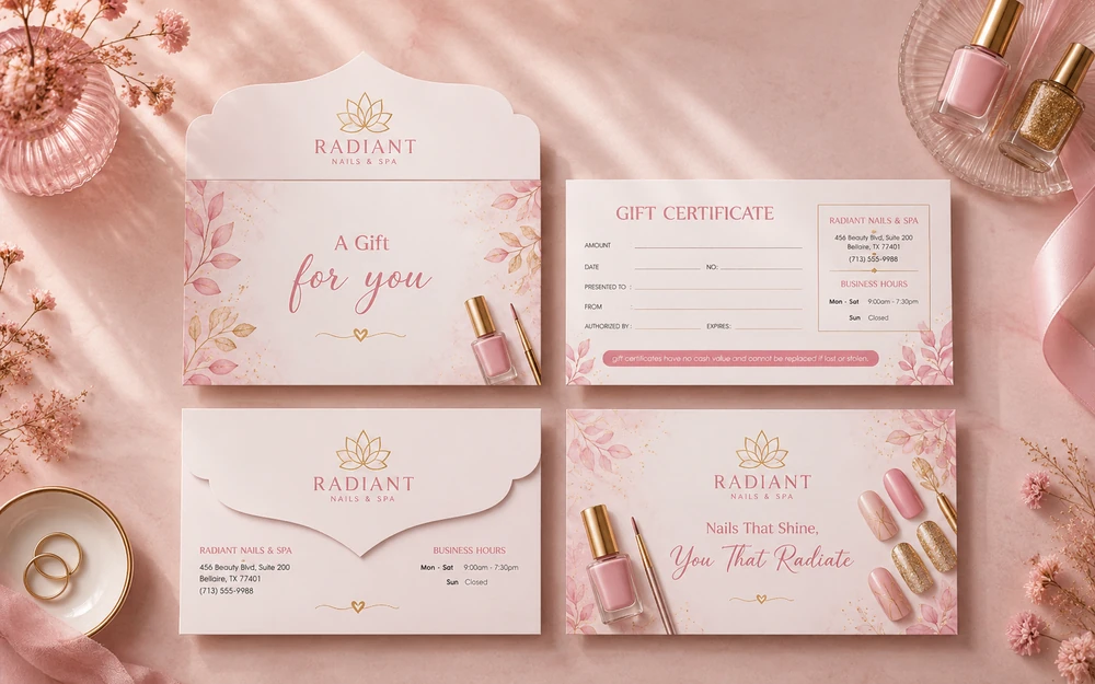 In Gift Voucher Spa TPHCM - Sang Trọng, Thiết Kế Riêng 2026 23 Bộ in gift voucher kèm cho thư cho spa - in tại TPHCM
