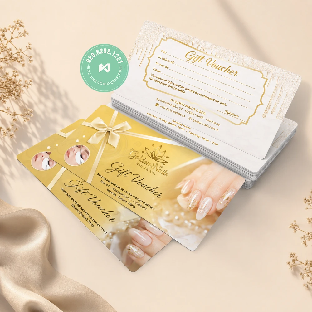 Gutscheine für Nagelstudio drucken – Günstig aus Vietnam bestellen 7 In voucher tờ rời giá rẻ cho tiệm nails