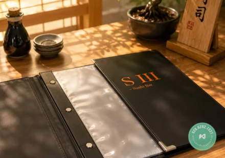 Dự án làm menu da gấp cửa sổ của nhà hàng Loius III