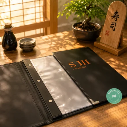 Dự án làm menu da gấp cửa sổ của nhà hàng Loius III