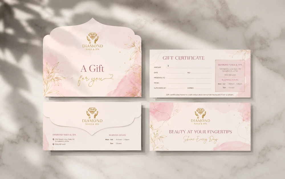 In Gift Voucher Spa TPHCM - Sang Trọng, Thiết Kế Riêng 2026 3 Thiết kế gift voucher nails spa chuyên nghiệp tại TPHCM