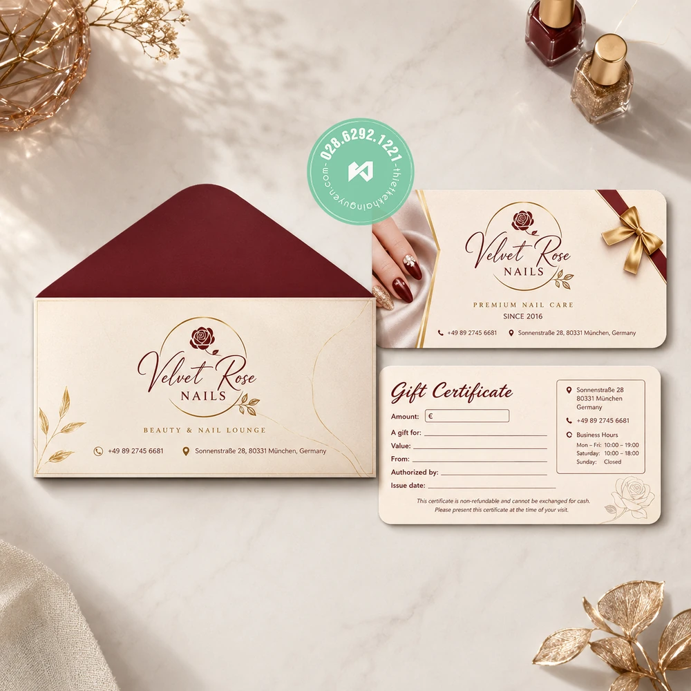 Gutscheine für Nagelstudio drucken – Günstig aus Vietnam bestellen 15 Thiết kế in voucher nails đẹp tại Đức