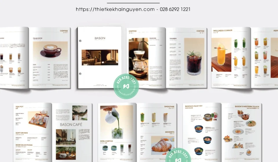 Dự án thiết kế menu cafe Bason - Anh Nhật tại TPHCM