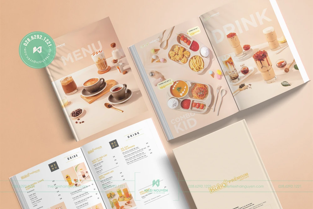 Menu Mở Phẳng 180 Độ Là Gì? Tại Sao Nhà Hàng Cao Cấp Ưa Chuộng? 3 Thiết kế & In menu mở phẳng Kubo Premium Kids Menu