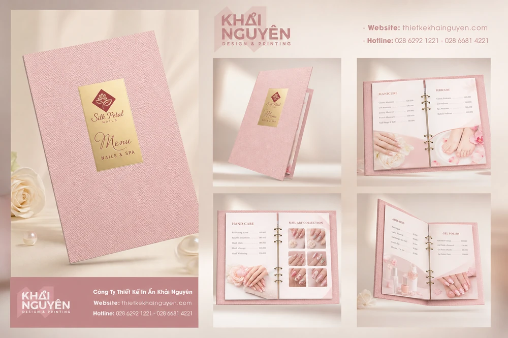 Menu Vải Gáy Còng Cao Cấp TPHCM - Giải Pháp Menu Sang Trọng Cho Nails Spa, Nhà Hàng 5 Cấu tạo menu gáy còng tiện lợi cho việc thay giá