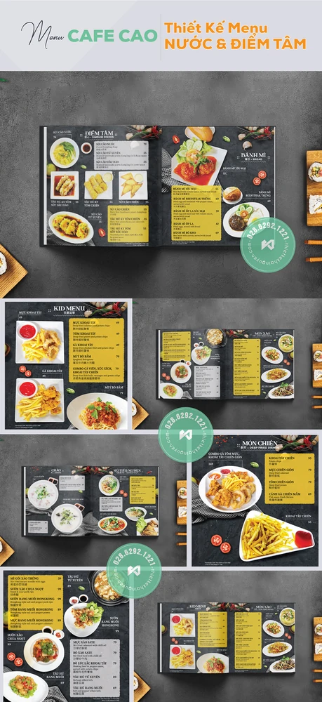 Menu Mở Phẳng 180 Độ Là Gì? Tại Sao Nhà Hàng Cao Cấp Ưa Chuộng? 7 In menu mở phẳng không gáy - menu vuông - cafe cao điểm tâm