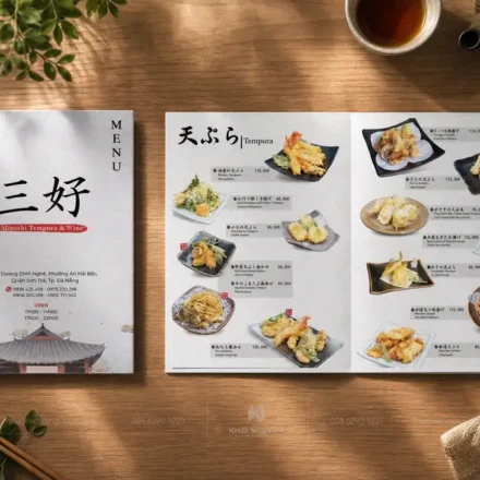 30+ Mẫu thiết kế menu nhà hàng Nhật xuất sắc cho năm Dự án in ấn menu mở phẳng nhà hàng Nhật