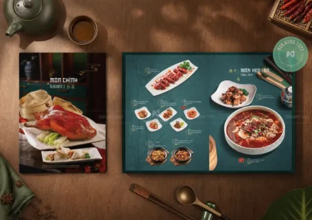In menu mở phẳng cho nhà hàng Trung Hoa - May Dynasty