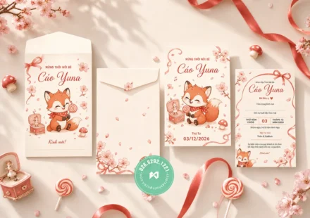In Thiệp Thôi Nôi - In Thiệp Sinh Nhật Cho Bé Tại TPHCM