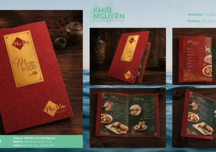 Thiết kế menu vải gáy còng đơn giản mà sang trọng