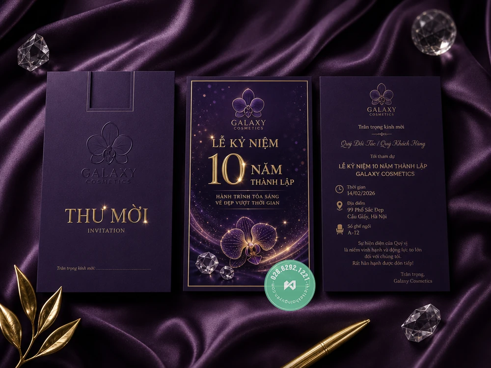 In Thiệp Mời Sự Kiện TPHCM – Khai Trương, Hội Nghị Mới 2026 29 In ấn thiệp mời lễ kỷ niệm công ty