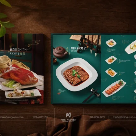 Thiết Kế Menu Trung Hoa đẹp mang phong vị ẩm thực rất riêng Báo giá thiết kế in menu mở phẳng tại TPHCM từ 200.000đ - 700.000đ