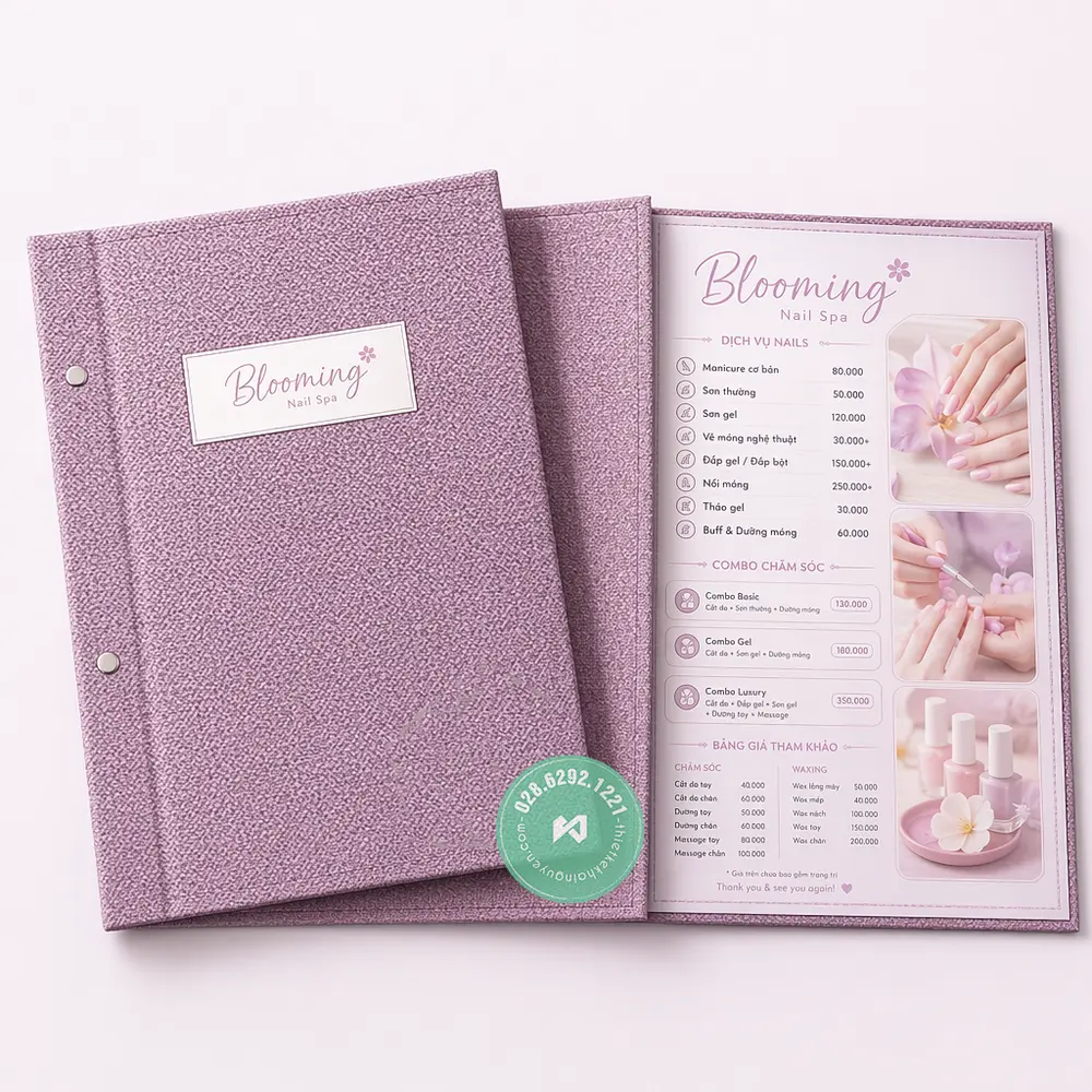 In Menu Vải TPHCM – Nhẹ, Bền, Sang Trọng – Xu Hướng 2026 33 Đặt hàng in menu vải giá sỉ