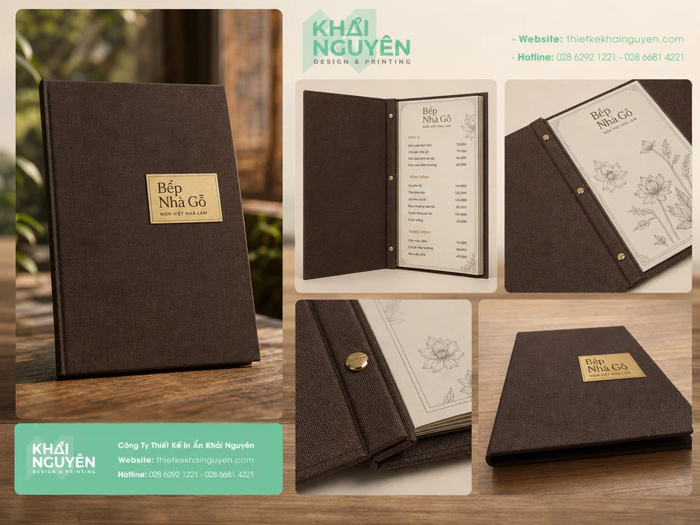 In Menu Vải TPHCM – Nhẹ, Bền, Sang Trọng – Xu Hướng 2026 24 Bìa menu vải linen 2026