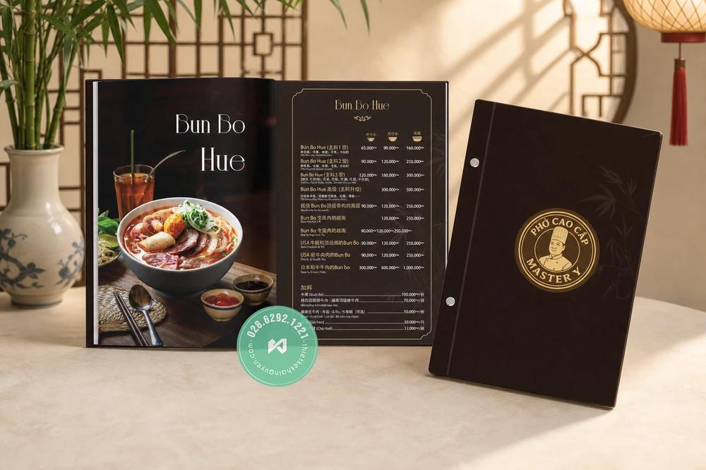 Thiết Kế Menu Đa Ngôn Ngữ Cho Nhà Hàng 2026 | Khải Nguyên 4 Hình ảnh trong thực đơn nhà hàng Trung đa ngôn ngữ