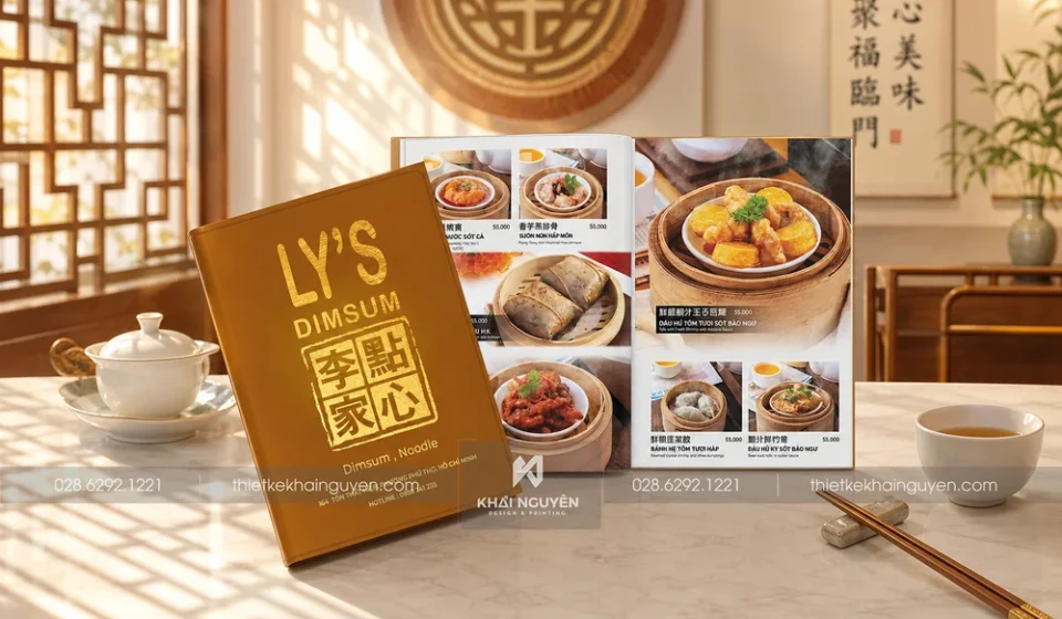 Thiết Kế & In Menu Dimsum - 李家點心 Ly's Dimsum