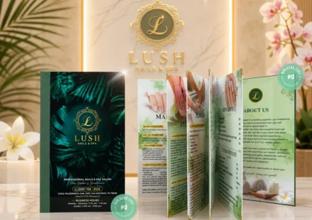 Chất liệu in menu mica cho tiệm nails