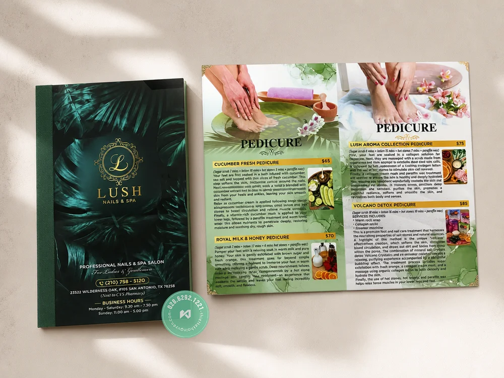 Thiết Kế In Menu Mica Lush Nails & Spa tại San Antonio, Texas 1 Thiết Kế In Menu Mica Lush Nails & Spa tại San Antonio, Texas