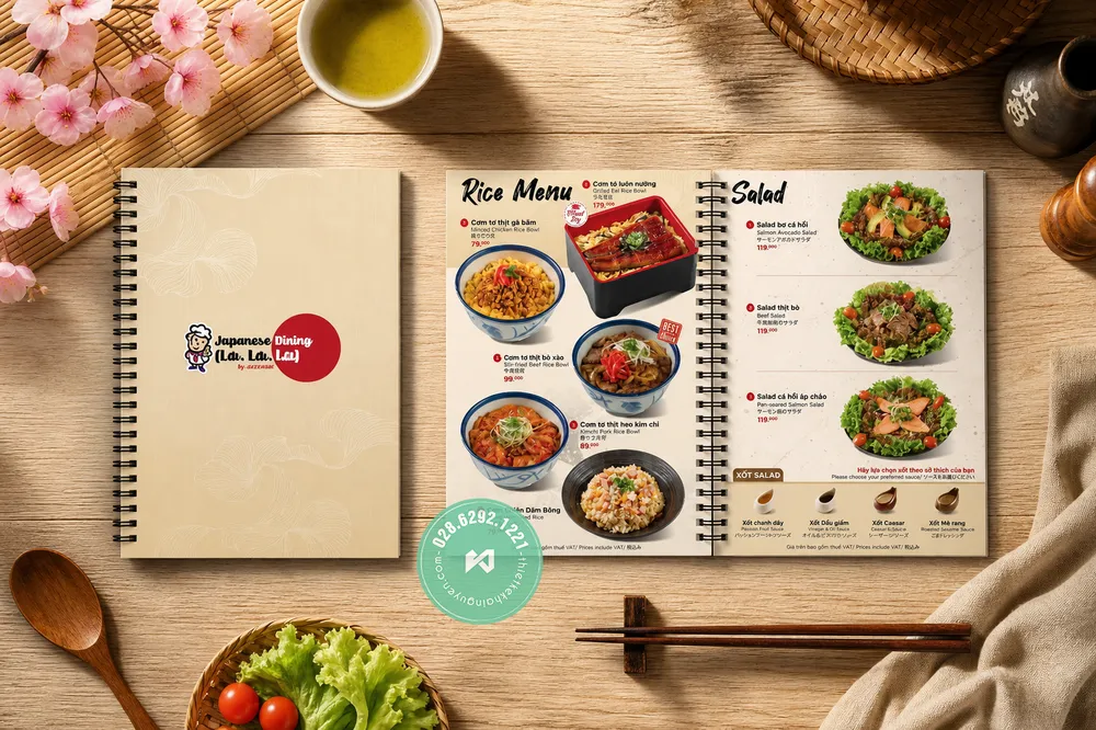 Mẫu Thiết Kế Menu Nhà Hàng Nhật Lalala | Dự Án Thiết Kế Menu Đẹp Tại TPHCM 1 Dự Án Thiết Kế Menu Nhà Hàng Nhật Lalala