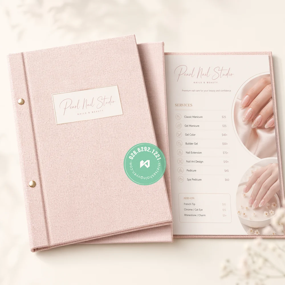 In Menu Vải TPHCM – Nhẹ, Bền, Sang Trọng – Xu Hướng 2026 15 Mẫu in menu vải gáy ốc ngoài