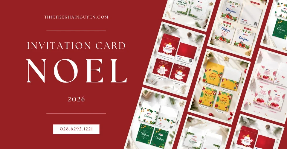Invitation Card Noel, Thiệp Giáng Sinh, Merry Xmas 2026