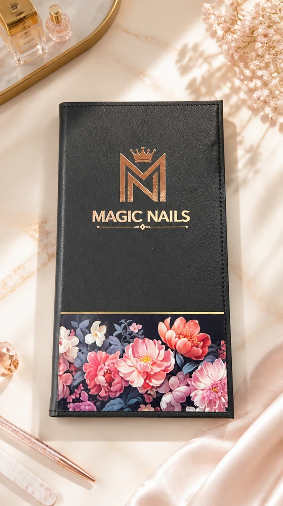 Khi Salon Nail Tại Mỹ Chọn Khải Nguyên: Mẫu Menu Nail Magic Nail Thực Tế 2 Bìa trước - menu nail Magic Nails - Menu Da PU - Mica
