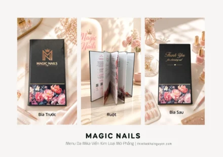 Mẫu Menu Nail Magic Nail Thực Tế - Menu da Mica Ép Kim