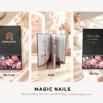 Khi Salon Nail Tại Mỹ Chọn Khải Nguyên: Mẫu Menu Nail Magic Nail Thực Tế Mẫu Menu Nail Magic Nail Thực Tế - Menu da Mica Ép Kim