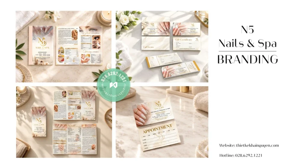 Bộ Nhận Diện Thương Hiệu N5 Nail & Spa - Thiết Kế In Trọn Gói