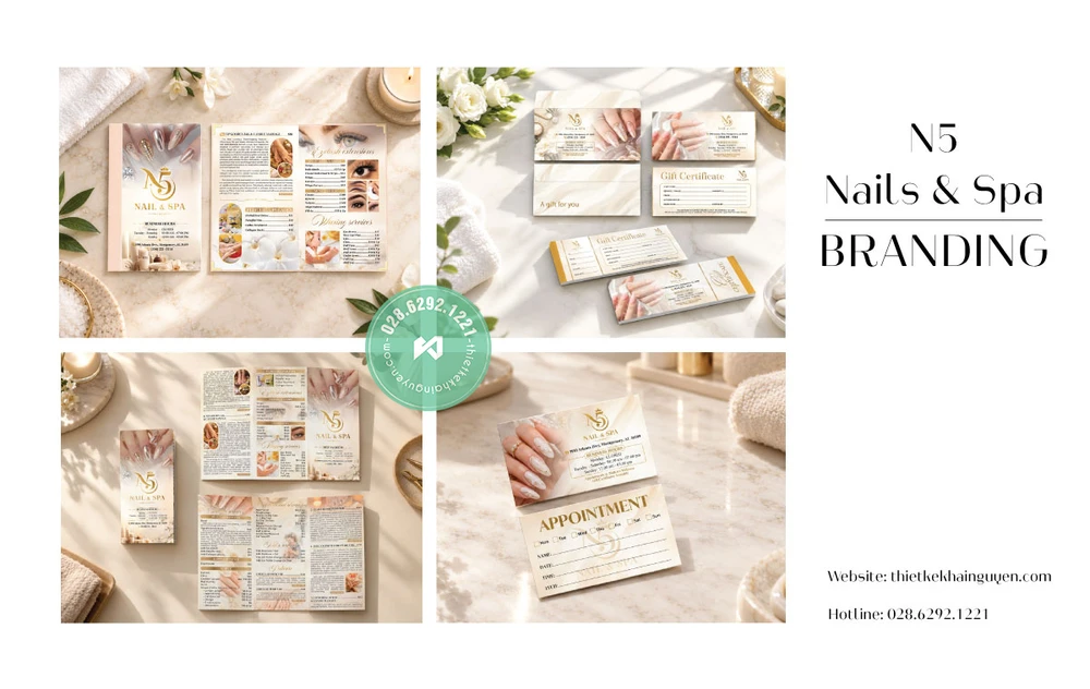 Bộ Nhận Diện Thương Hiệu N5 Nail & Spa - Thiết Kế In Trọn Gói 1 Bộ Nhận Diện Thương Hiệu N5 Nail & Spa - Thiết Kế In Trọn Gói