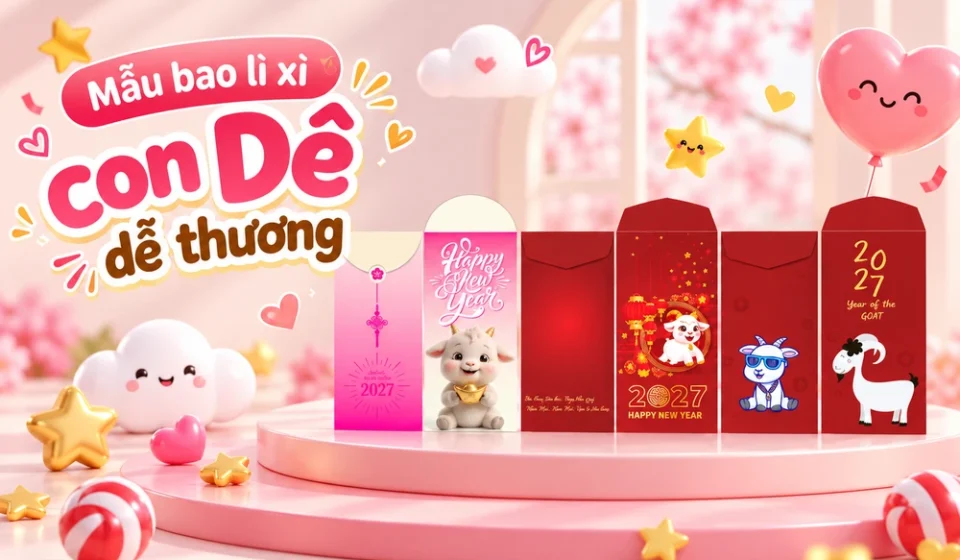 Banner lì xì con dê dễ thương năm 2027