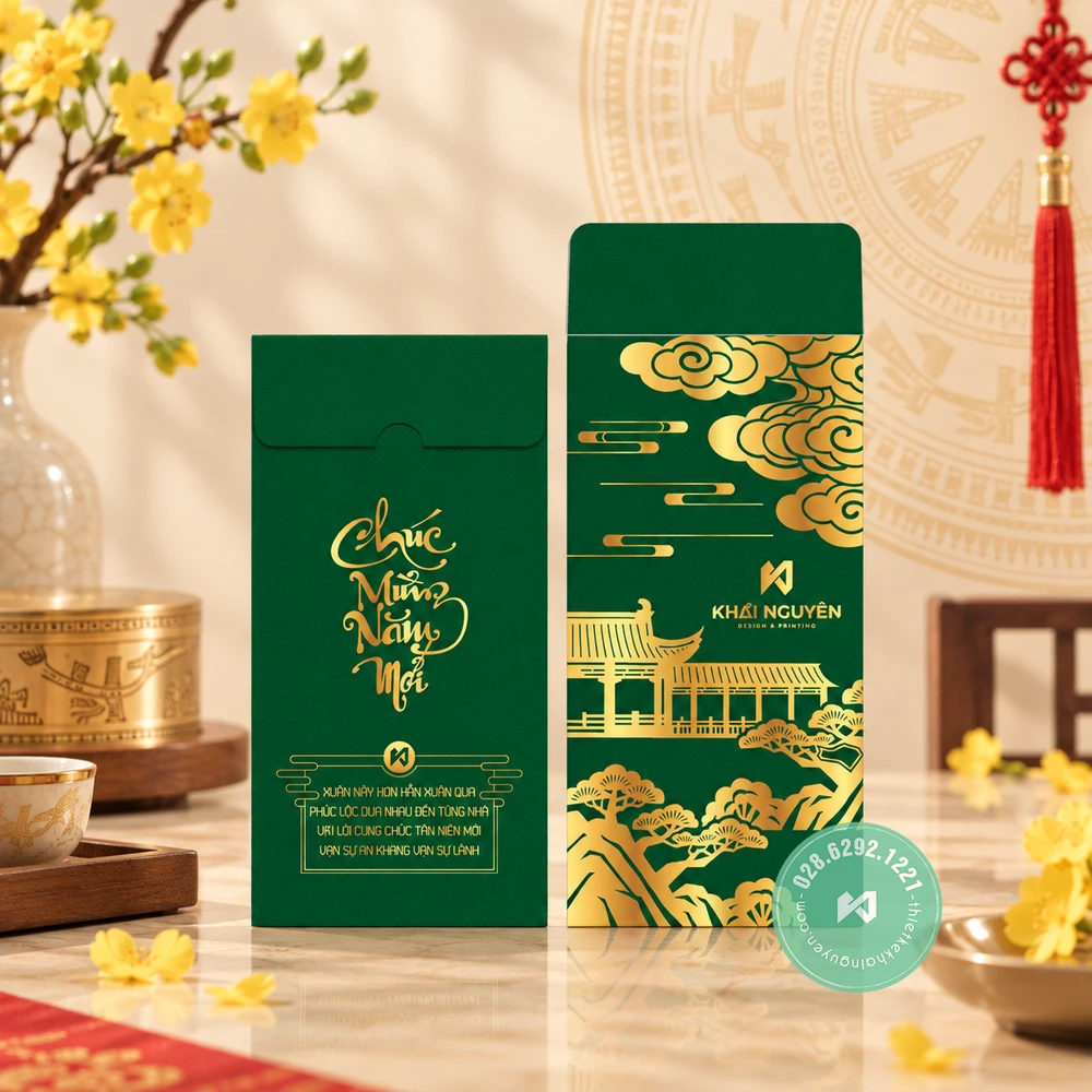 In Bao Lì Xì 2027 Từ 50 Cái, Mẫu Mới Tết Đinh Mùi 31 Bao lì xì 2027 xanh lá may mắn - Tết đinh mùi