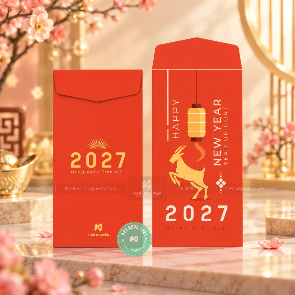 In Bao Lì Xì 2027 Từ 50 Cái, Mẫu Mới Tết Đinh Mùi 20 Thiết kế in lì xì giá rẻ tại TPHCM - Mẫu lì xì mới 2027