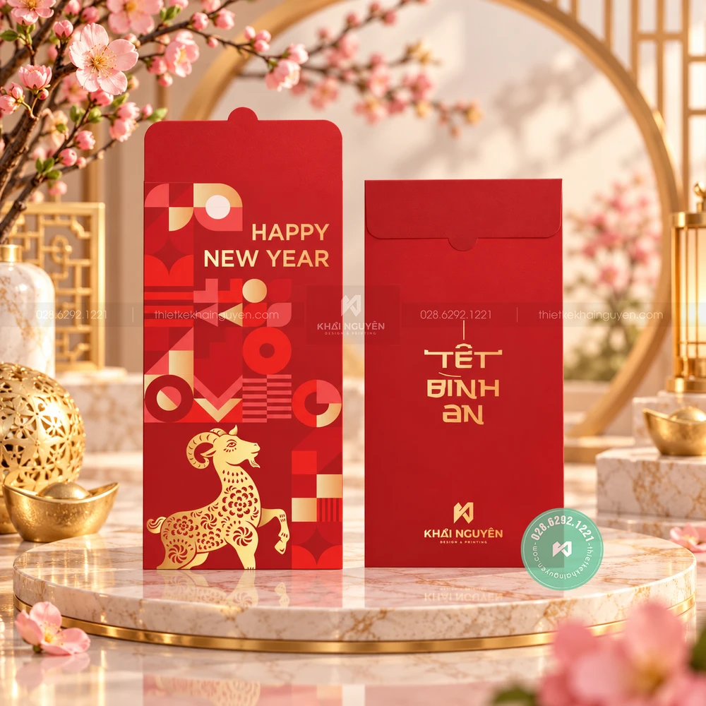 Mẫu Bao Lì Xì Màu Đỏ 2027 Cho Xuân Đinh Mùi May Mắn 16 Thiết kế bao lì xì đẹp 2027 Tết Đinh Mùi
