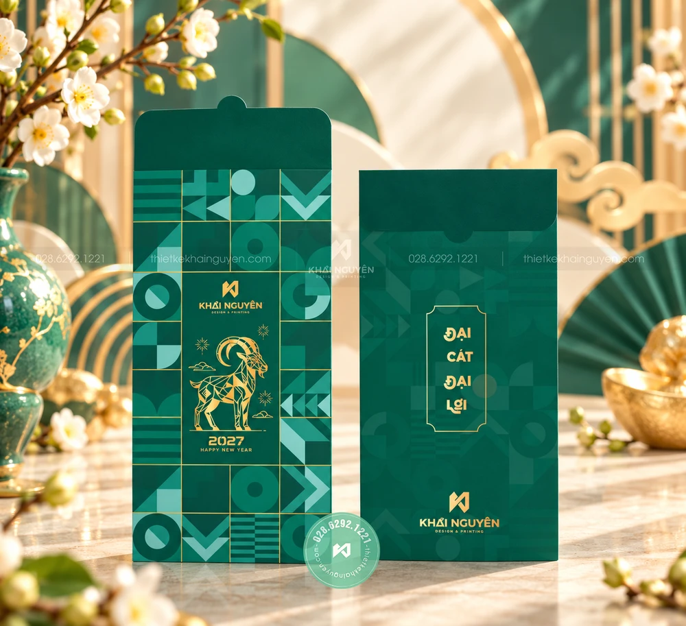 In Bao Lì Xì 2027 Từ 50 Cái, Mẫu Mới Tết Đinh Mùi 17 Thiết kế bao lì xì đẹp 2027 phong cách trừu tượng
